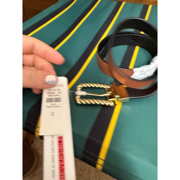 Talbots Women's Brown Black Leather Reversible Belt Size Small NEW NWT - Picture 4 of 8